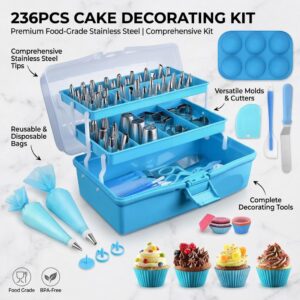 236-piece food grade stainless steel piping nozzles set