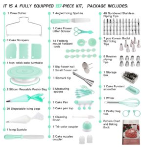 356-piece green cake decorating kit with piping tools - gallery 2