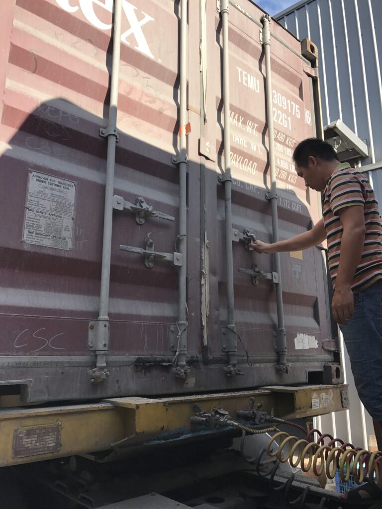 Container loading at our loading bay