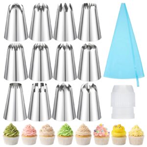 16-piece pink stainless steel pastry nozzles