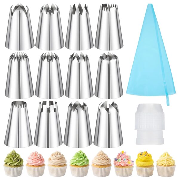 16-piece pink pastry nozzles set