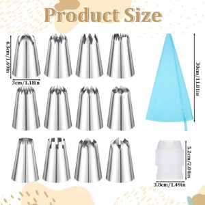 16-piece pink stainless steel pastry nozzles - gallery 1