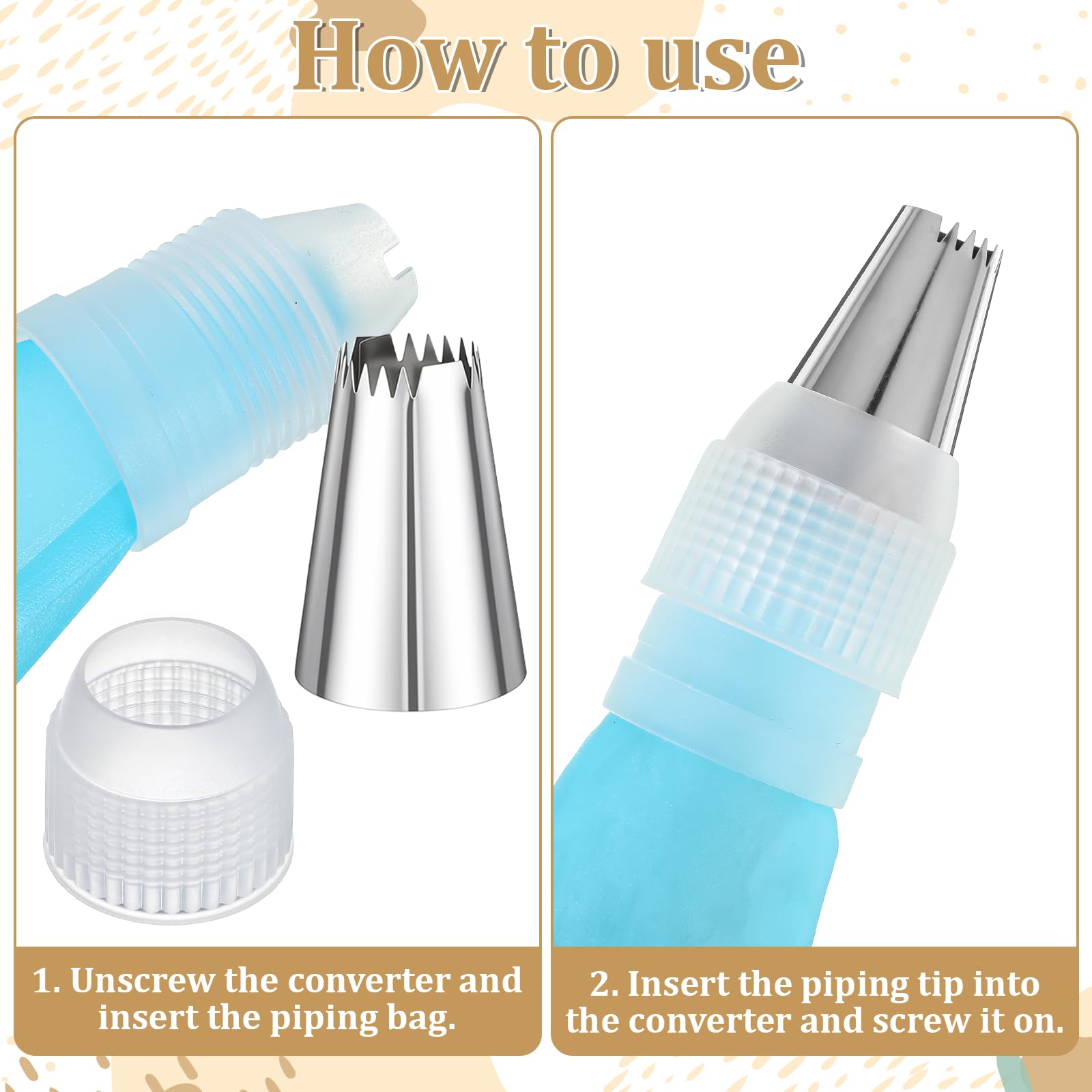 16-piece pink stainless steel pastry nozzles - gallery 2