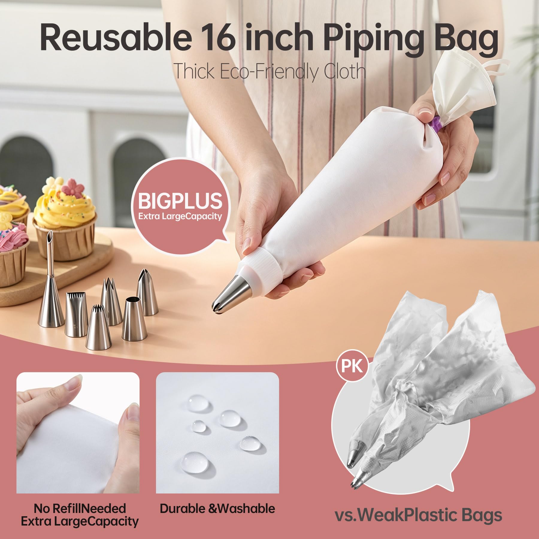 eco-friendly cotton piping bags and tips 16 inch - gallery 4