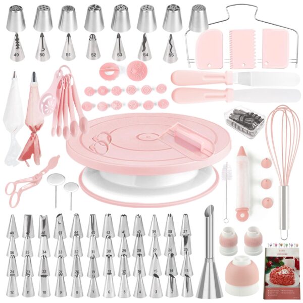 137-piece pink cake decorating kit gift box