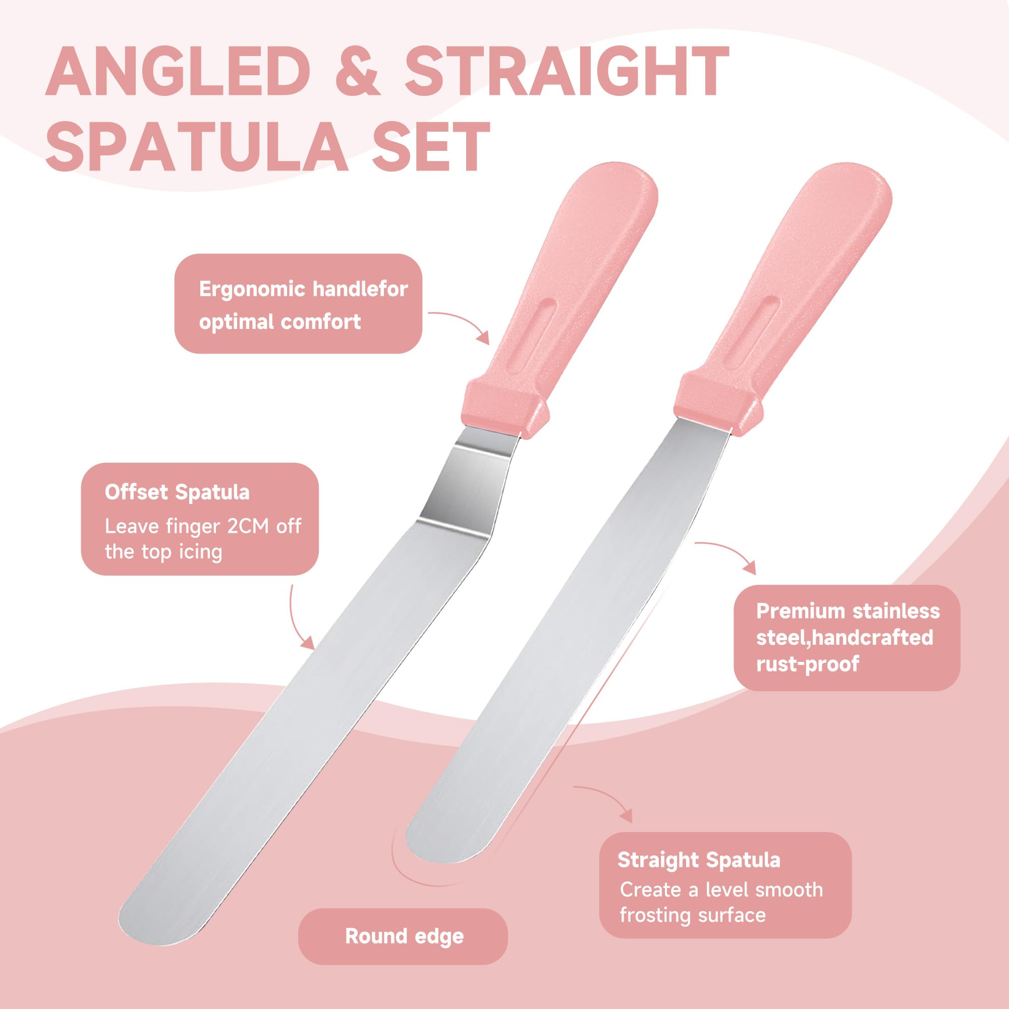 137-piece pink cake decorating kit with piping tools - gallery 3