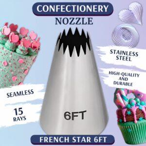 304 Stainless Steel Seamless Piping Tip 6FT, Icing Nozzle for Cupcake Rose Cake Decorating 