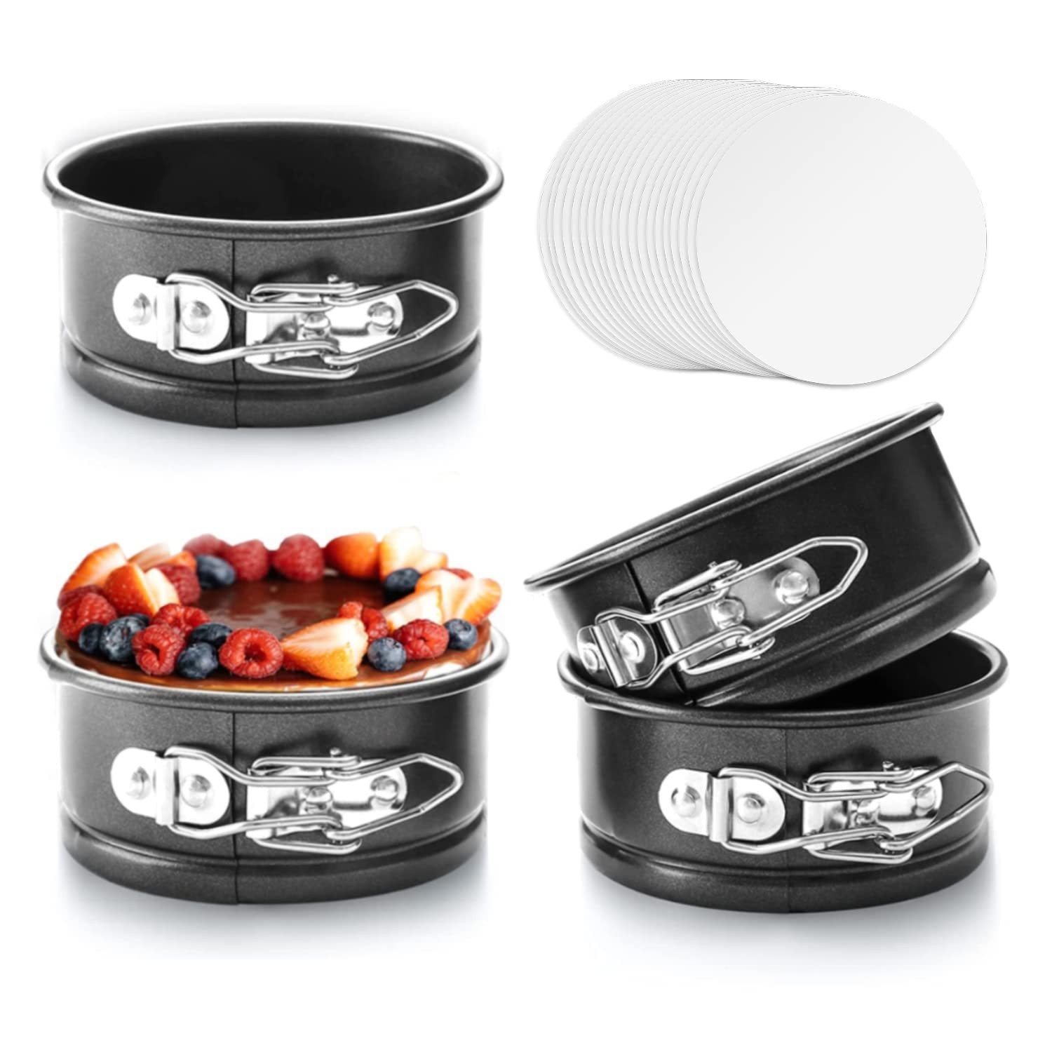 Bakeware and molds - 4-piece mini cake pan set with non-stick coating