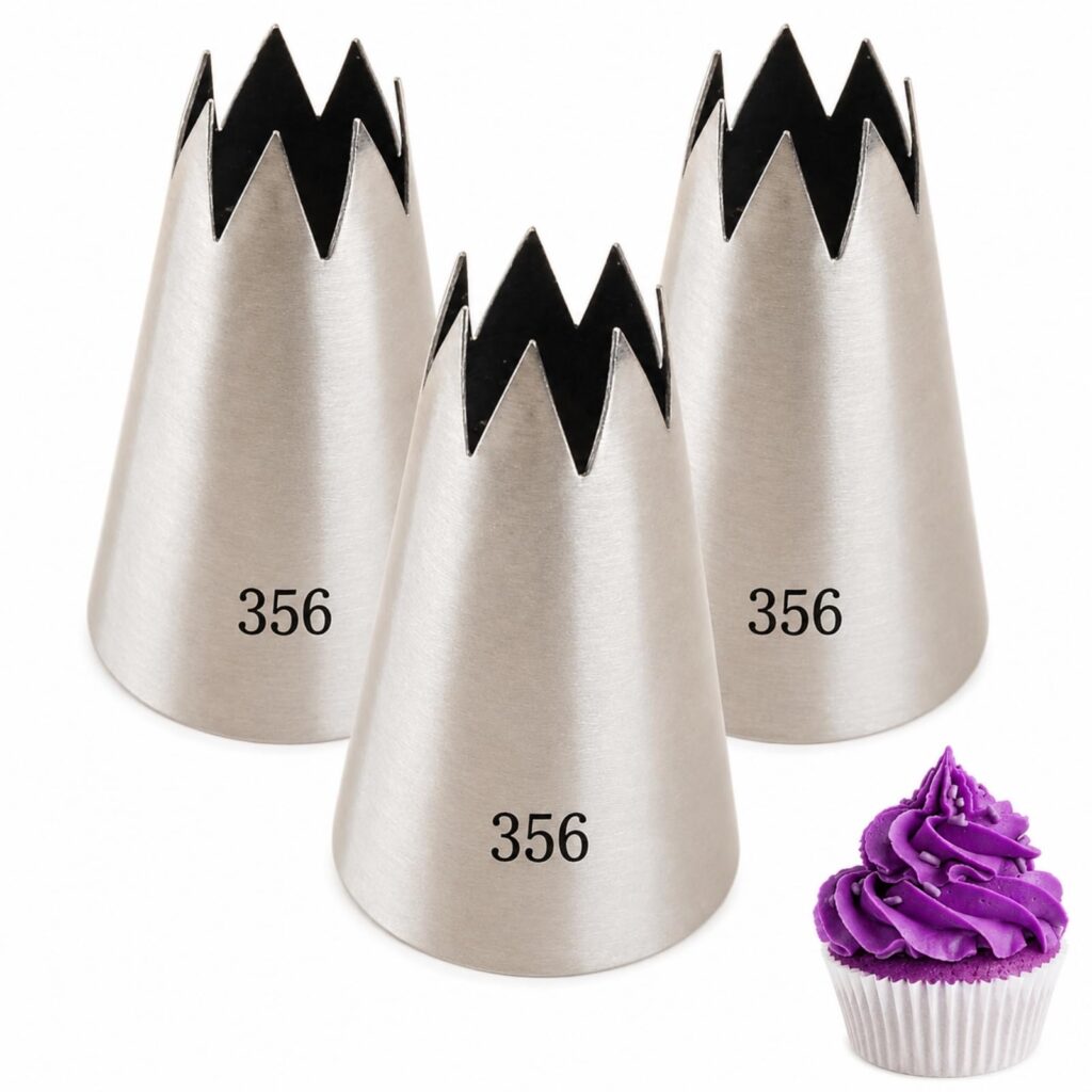 304 Stainless Steel Seamless 3 Pcs 356 Piping Tips Large