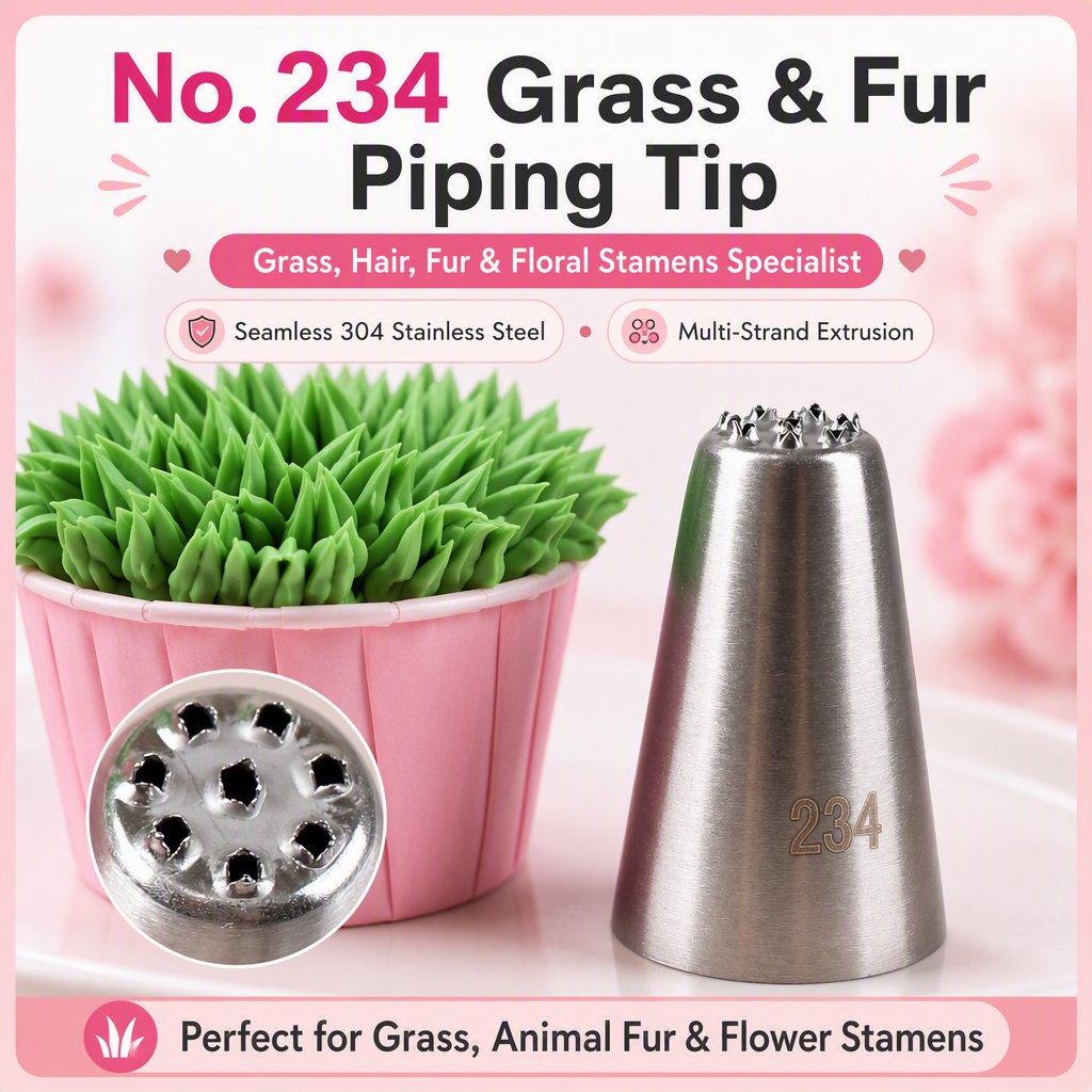 No. 234 multi-hole star grass piping tip in seamless 304 stainless steel
