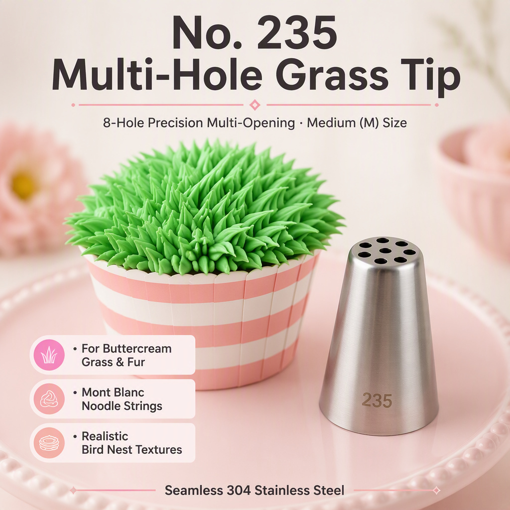 No. 235 large star grass piping tip in seamless 304 stainless steel