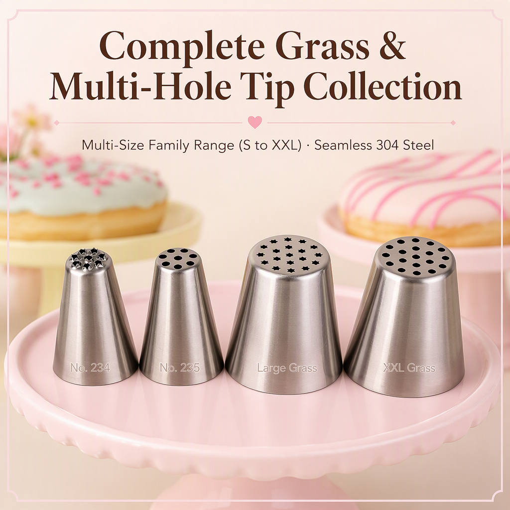 Deep-drawn seamless interior construction of 304 stainless steel piping tip