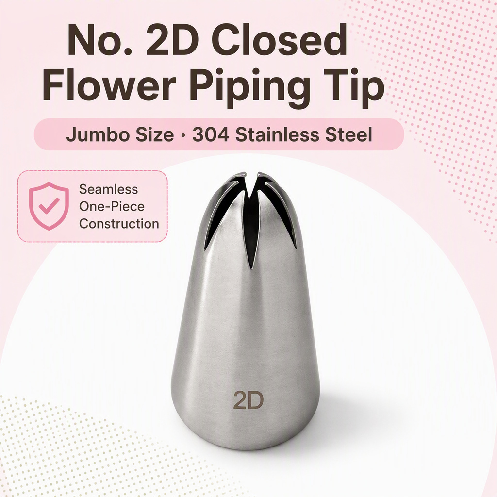 No. 2D 6-cut drop flower closed star piping nozzle jumbo 304 stainless steel tip