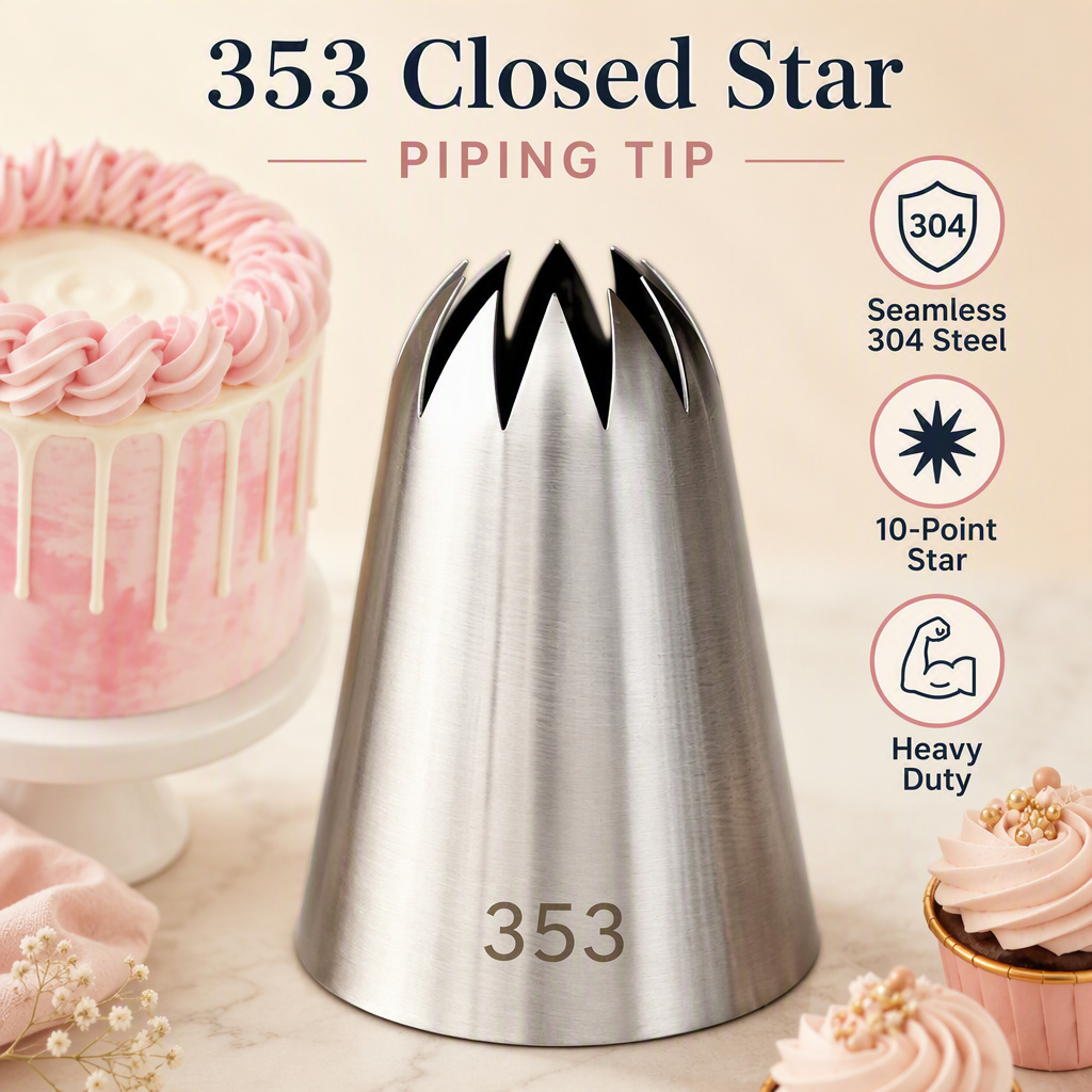 Key features and 304 food-grade stainless steel material of No. 353 piping nozzle