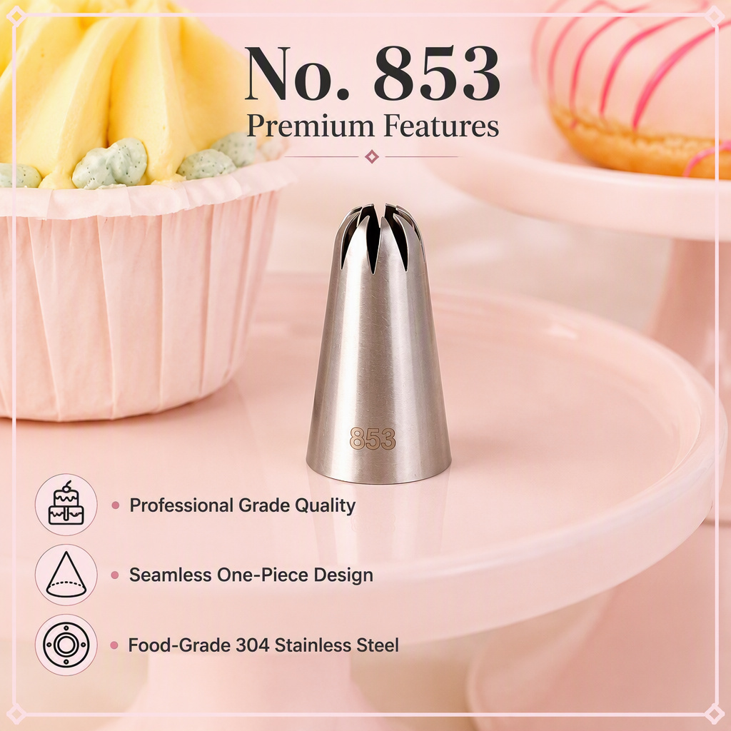 No. 853 seamless one-piece 304 stainless steel construction