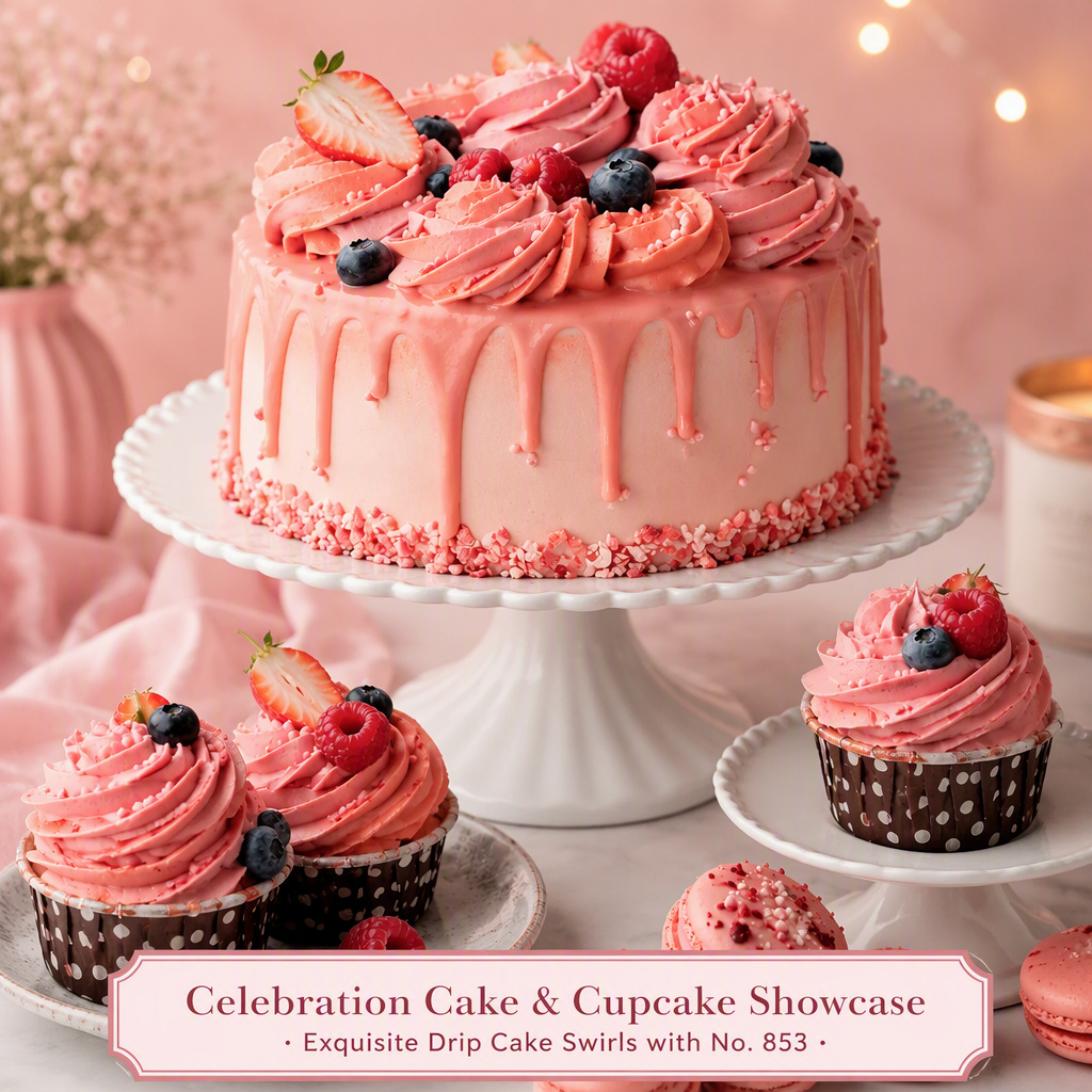 No. 853 drip cake and cupcake swirl application