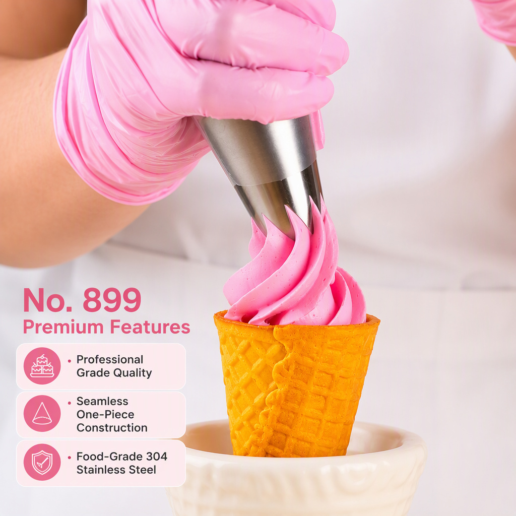 899 Giant Closed Star Piping Tip – Large XXL 22 mm Nozzle, Seamless 304 Stainless Steel - Image 4