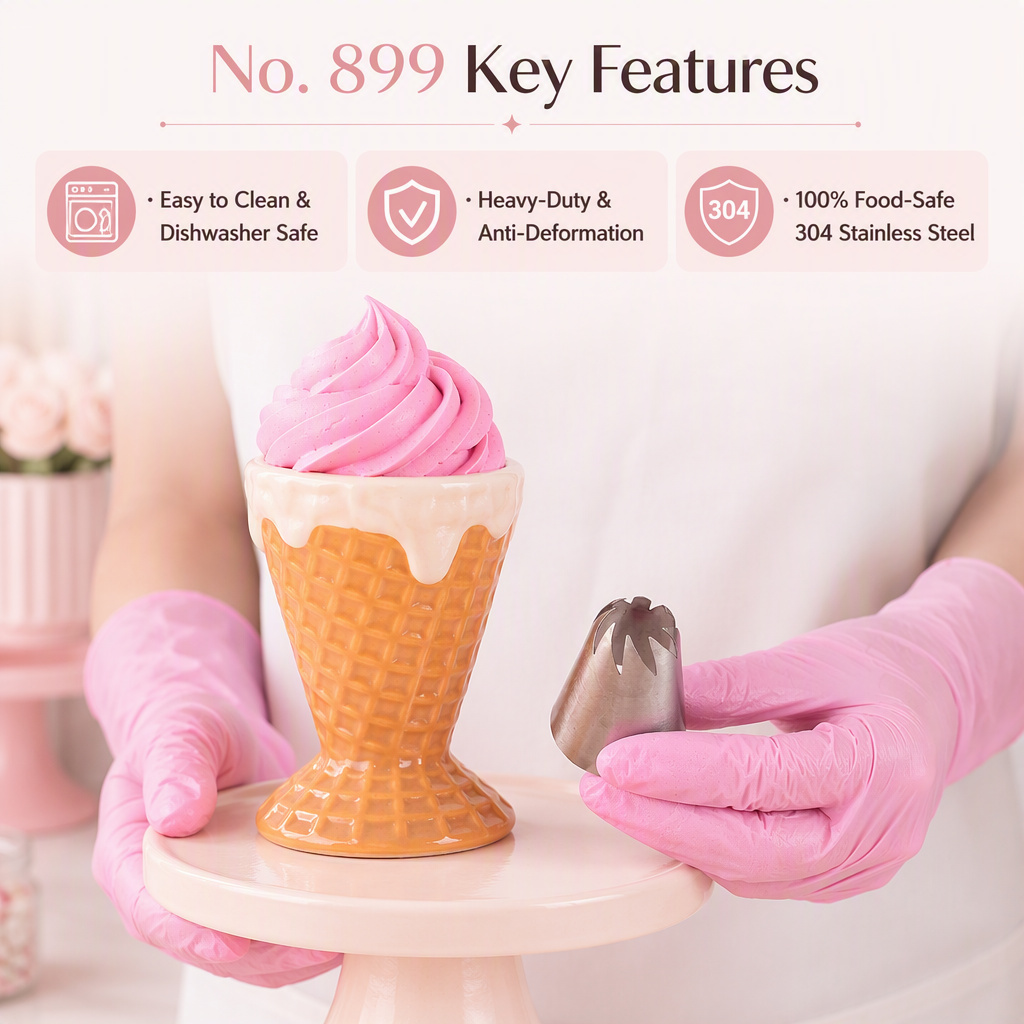 899 Giant Closed Star Piping Tip – Large XXL 22 mm Nozzle, Seamless 304 Stainless Steel - Image 6
